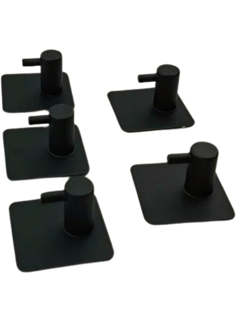 Metal hanging hooks for bathroom and kitchen, self-adhesive wall stickers, square, stainless steel shape (4, black) - Image 3